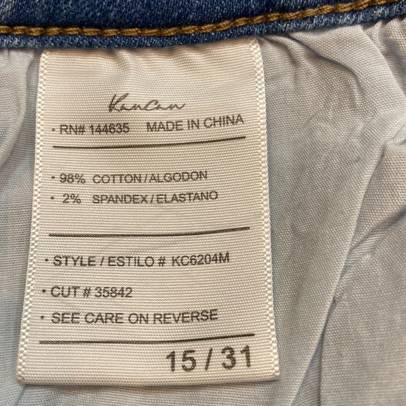 Kancan Mid Rise Ankle Skinny Distressed Jeans Medium Wash NWT - Picture 5 of 10